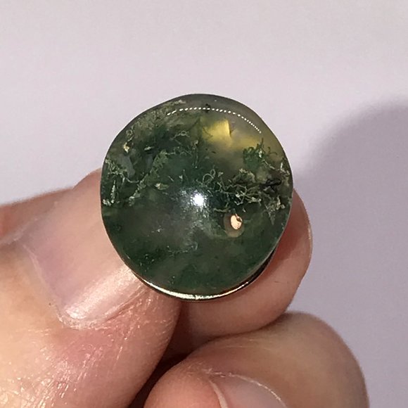 Moss Agate Cabochon Pins - Picture 1 of 5